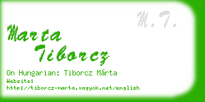 marta tiborcz business card